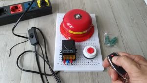 [LẮP SẴN] Chuông báo động điều khiển từ xa 220V cắm điện dân dụng kèm nút nhấn tại chỗ