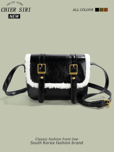 กระเป๋าสะพายข้างผ้าขนสัตว์แฟชั่นสำหรับผู้หญิง Chier Siri กระเป๋าสะพายข้างแบบสะพายข้างหนัง PU ทรงสี่เหลี่ยม ปิดด้วยแม่เหล็ก