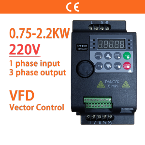 220V 0.75KW/1.5KW/2.2KW 1HP/2HP/3HP Economical Mini VFD Variable Frequency Drive Converter for Motor Speed Control Inverter