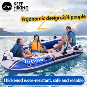 【COD】Inflatable boat inflatable boat Rubbe Boat Thick Fishing Boat Canoe Rubber Boat INTIME fishing boat including 4-6 adults thicker Sports Kayak Boat For Sale PVC Pump with Oars Set inflatable boat