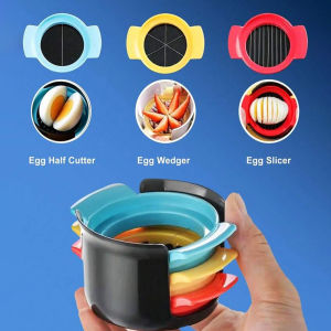 Stainless Steel Three In One Egg Slicer 3-in-1 Eggs Cutter All Egg Machine Preserved Eggs Creative Multi-function Kitchen Tools