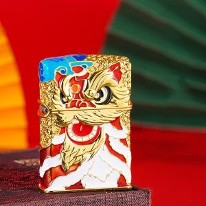 Bật Lửa Xăng Đá Zorro Kỳ Lân May Mắn ( Có Hộp - Tặng Kèm Đá Bấc ) Hộp Quẹt Phong Thủy Hút Tài Lộc