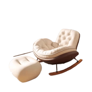 GOLD Lazy Sofa Rocking Chair With Footrest Nap Chair Can Lie Down and Sleep Single Person Recliner for bedroom Household Balcony Leisure chair摇摇椅