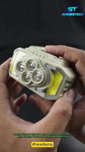Senter Cas Kepala Headlamp Dual COB Cahaya Super Terang Waterproof - HX-816