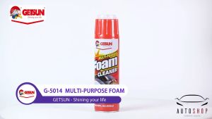 GETSUN Foam Cleaner 5014 แดง รุ่นเดิม สเปรย์โฟม ทำความสะอาด ขจัดสิ่งสกปรกคราบสกปรก เบาะรถยนต์ รอยเลอะที่เบาะหนังผ้าโซฟาพรมกำมะหยี่ไวนิล 650ml