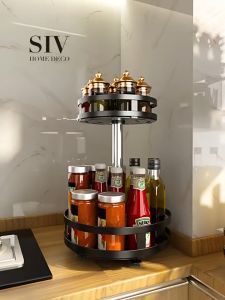 Kệ Đựng Gia Vị Xoay 360 Độ SIV 2/3 Tầng Kệ Để Đồ Nhà Bếp Thông Minh Dáng Vuông/Tròn