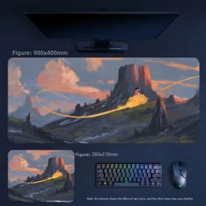 Bandai | Cartoon Anime Dragon Ball Printed Leather Mouse Pad Large Size Table Mat Multi-size Boys Office High-quality Leather Mouse Pad