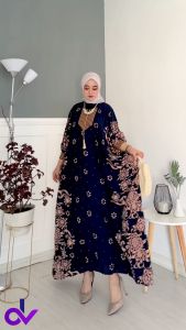 KAFTAN WANITA JUMBO YANG LAGI VIRAL KAFTAN BATIK WANITA SIMPLE ELEGAN MEWAH KONDANGAN KENANGA LD 200