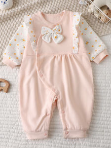 Baby Girl Double Layer Pure Cotton Romper Spring Autumn Outfit Newborn Boneless Crawler Clothes Long Sleeve Comfortable Suit