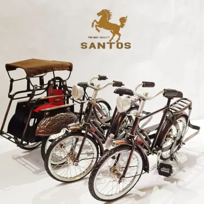 paket hemat miniatur becak jogja dan sepeda onthel cowok cewek