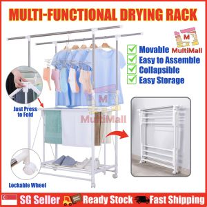 1.92M No Installation Drying Rack for Hanging Clothes | Clothes Drying Rack | Laundry Rack | Retractable Laundry Drying Rack | Clothing Rack | Clothes Hanger Rack | Laundry Drying Outdoor Rack