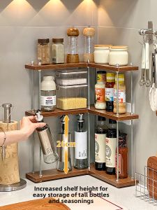 Kitchen Corner Shelf Home Use Stove Corner Seasoning Alcohol Storage Rack Multi-layer Organization Shelf Lazy Persons Classroom