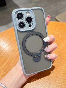 360° Rotating Magnetic Phone Case for Apple 15 pro Max 14 13 Full Cover Protective Shell with Stand Men Women Style