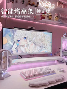 Pcdock 3rd Gen Computer Monitor Riser Stand with Fingerprint Recognition Bluetooth Wifi Aluminum Alloy USB 3.1 Fast Charging