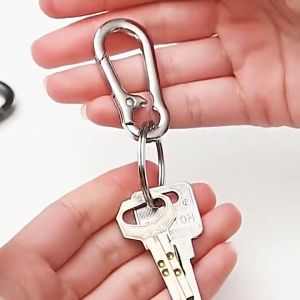 5/10Pcs Stainless Steel Gourd Buckle Anti-lost Outdoor Climbing Keychain Vintage Waist Belt Key Chain Ring Buckle DIY Fashion Hanging Key Ring