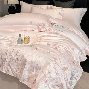 Luxury Cotton Long-staple Bedding Set 4PCs Purple