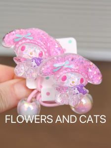 Princess Style Heart Shaped Hair Accessories for Girls Non-Damaging Diamond Embedded Purple Hair Ties And Hair Bands