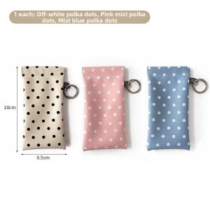 MEYGOROOM | Polka Dot Mirror Cloth With Snap Portable Hanging Glasses Card Storage Bag