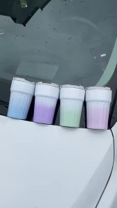 กระบอกน้ำสแตนเลสแท้ 304 ขนาด 400 มล. ทนทาน กันแตก พร้อมสายหิ้ว 4 สี ทูโทน