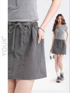YOUXIANG | Chân Váy Ngắn Dễ Dàng Giảm Eo Co Dãn