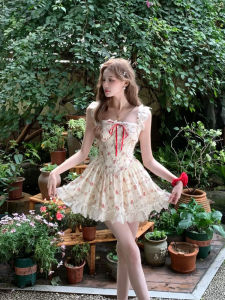 Plus Size French Lace Trimmed Casual Dress For Women High Waist Slimming Short Skirt Sweet Spicy Personality Style