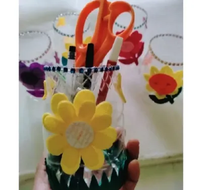 TEMPAT PENSIL BOTOL BEKAS // prakarya // daur ulang // botol bekas