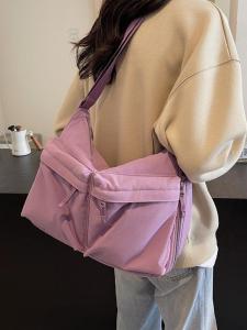 Túi Đeo Vai Đơn Dung Tích Lớn Túi Đeo Chéo Ngoài Trời Túi Đựng Bánh Bao Giản Dị Cho Học Sinh Đi Học Túi Đeo Chéo Thời Trang Đa Năng