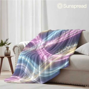 Beast Kingdom | Glitter Ribbon Soft Warm Flannel Blanket Lightweight Cozy Christmas Halloween Home Decor Room