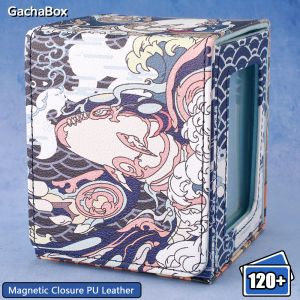 Kyogre Card Deck Box Magnetic Closure PU Leather Display Window Holds 120+ Sleeved Cards for PTCG YGO TCGMTG Players