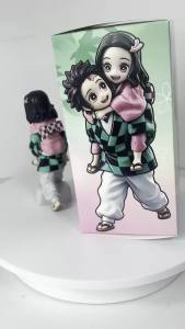 Bandai | 12.5cm Demon Slayer Anime Figure Tanjiro & Nezuko Personalized Creativity Model Collectible Desktop Ornament Toy Xmas Gifts
