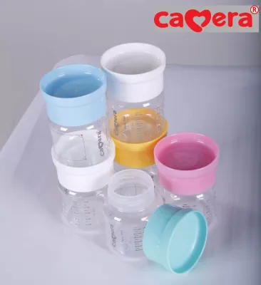 CAMERA ขวดเก็บน้ำนม คอกว้าง Aka (เลือกสี ราคาต่อ 1 ขวด) สีพาสเทล และ คละสี ขนาด 5oz และ 9oz
