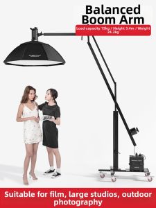 Heavy-Duty Photography Light Stand with Boom Arm Telescopic Balance Arm and Sliding Bracket
