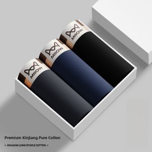 MiiOW | Mens Cotton Underwear Pure Cotton Boxer Briefs Thin Antibacterial Loose Large Size Comfortable Breathable Casual Boxers