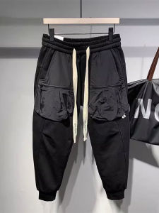 อินเทรนด์ ญี่ปุ่น สตรีทแวร์ ขากว้าง กางเกง ลำลอง ผ้าฝ้าย กางเกงขายาว สำหรับผู้ชายที่มีกระเป๋า ฤดูใบไม้ร่วง แฟชั่นประกบชุดทำงาน กางเกงวอร์ม