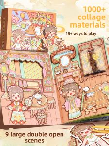 MONLEYTA | Adorable DIY Magnetic Sticker Book For Girls Luxury Scene Full Set Handmade Craft Quiet Book Magnetic Absorption Cute Character Stickers