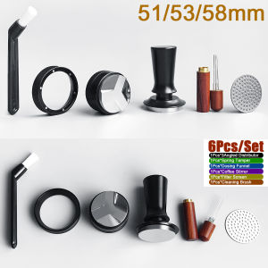 6 cái lò xo Đầm cà phê 3 góc cạnh nhà phân phối 51/53/58mm Espresso tampers công cụ với công cụ khuấy màng lọc định lượng Phễu bàn chải làm sạch tampers có thể điều chỉnh nhà phân phối