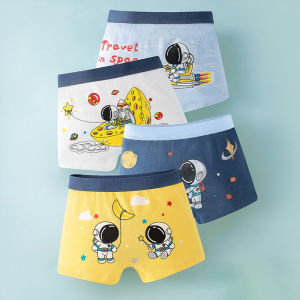 4 Pcs/Lot Boys Cotton Boxer Underwear 2-11T Breathable Children Boxer Briefs Galaxy Astronaut Cartoon Kids Knickers Underpants