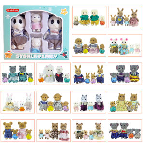 Bộ Đồ Chơi Mô Phỏng Động Vật Gia Đình Trong Rừng Với Tuần Lộc Thỏ Gấu Trúc - Quà Giáng Sinh Cho Trẻ Em Đồ Chơi Nội Thất Bằng Nhựa Resin Tỷ Lệ 1:12 Phụ Kiện Đồ Chơi