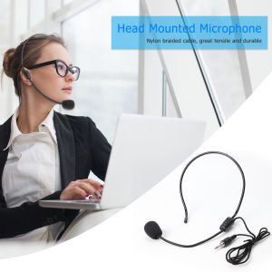 Wired Head Mounted Microphone 3.5mm Plug Headset Mic for Teacher Tour Guide