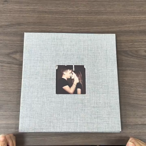 SG RumahHome® Linen Self Adhesive Photo Album 16/18 Inch - DIY Scrapbook for Baby Memories Idol Collect Book BirthdayWedding Anniversary gift