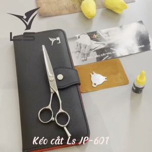 Kéo cắt tóc VLS lưỡi thẳng quai offset phẳng đỡ ngón tháo rời JP601