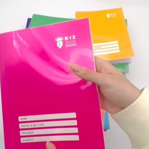 K12 Writing Notebook Bigger Size Notebook Grade 6.5"X8.5" Aesthetic Film Cover For Grade 1/2/3 80LVS