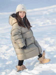 Ultra-Thick Goose down Jacket for Kids Long Winter Coat Extreme Cold Resistant Boys Girls Childrens Puffer Outerwear