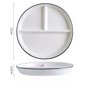 Three-Compartment Ceramic Breakfast Plate Home Use Weight Loss Dinnerware Childrens Quantitative Partition Plate