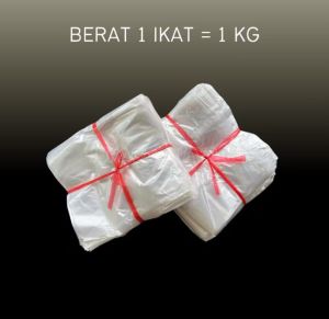 (BERAT 1KG) Kantong Plastik Kresek Putih Bening Transparan Los Kiloan Ikatan Uk 15/24 Murah