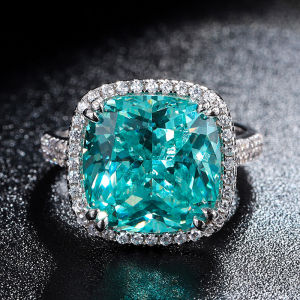 Classic Square 12 * 12mm Tourmaline Paraiba Ring 925 Sterling Silver Jewelry For Women Well Shipping Anniversary Gift Girlfriend