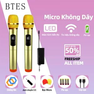 Bộ 02 Micro Không dây Cao cấp BTES BT-238T BT-238G BT-238B ONTEKCO MV01 TXP TP-288 \ Riworal VG31-1\ LT-128