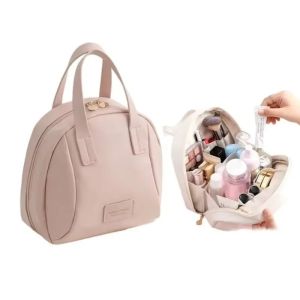 Multi-layered Shell-shaped Cosmetic Bag Portable Handheld Women Cosmetic Bag Waterproof Hanging Travel Wash Pouch