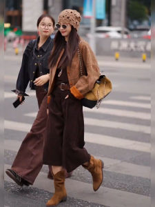 DANTING | Korean Style Chic Elegant Unique High-end Shallow Brown Outfit Set