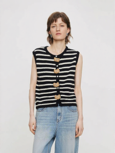 URLAZH | Summer Cute Cats Pattern Stripe Knitted Vest